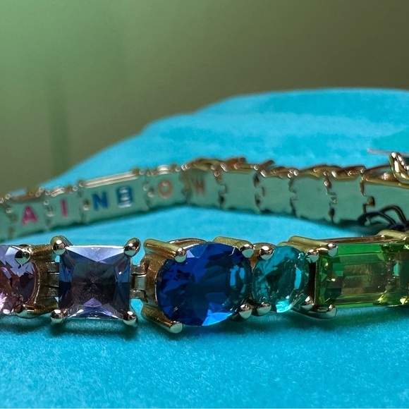 Kurt Geiger Spread the Rainbow Tennis Bracelet Multicolor NWT and dust bag - Picture 10 of 10
